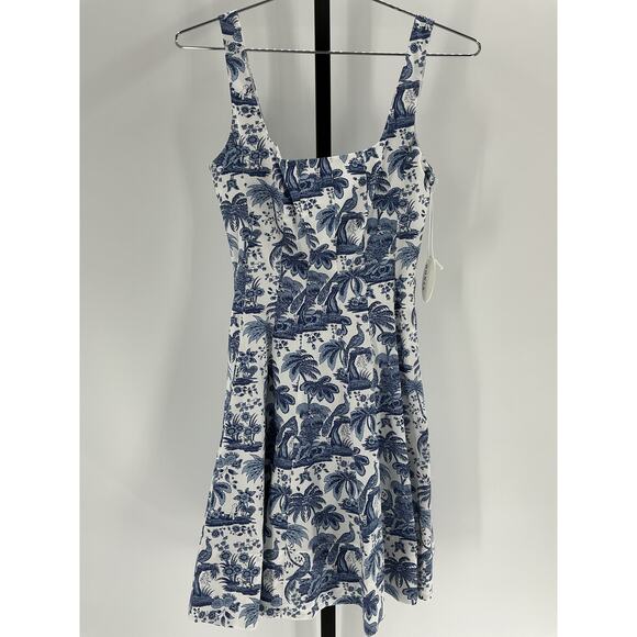 Staud Mini 'Wells' Blue Cotton Dress Size 00 - Picture 4 of 4